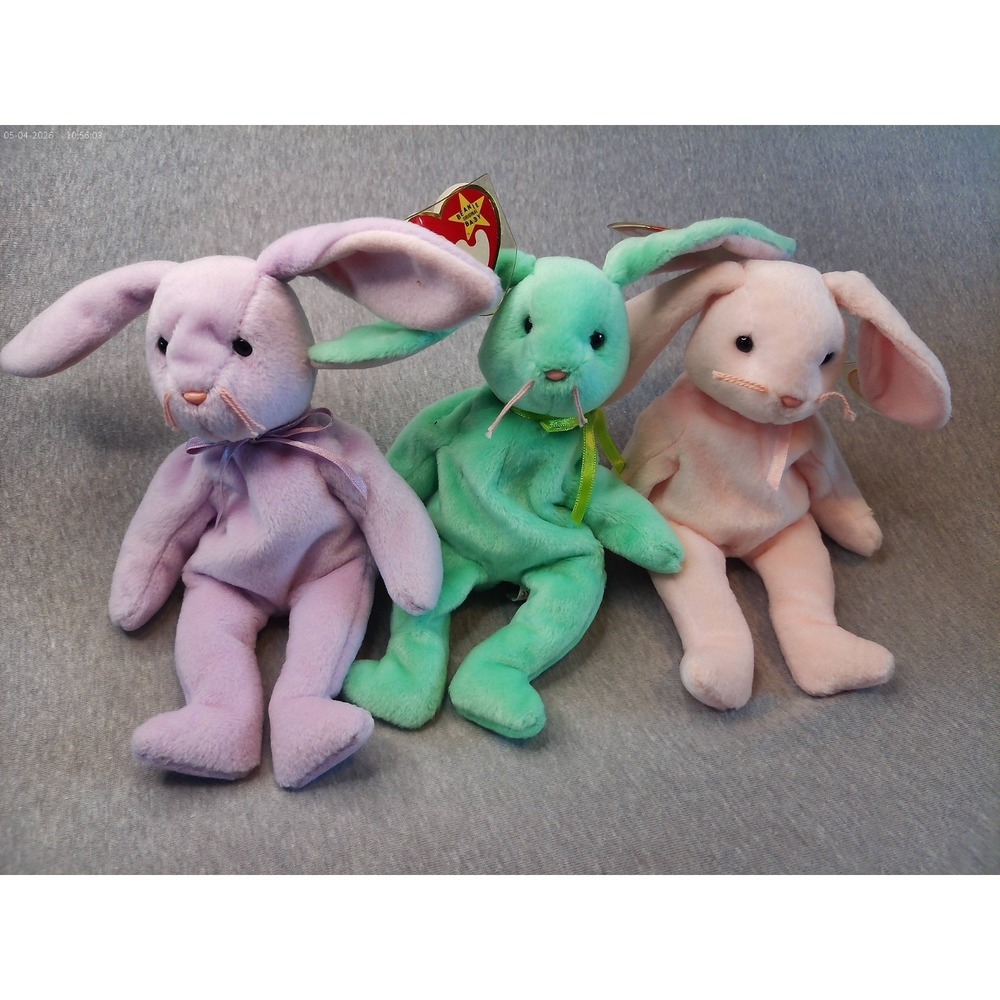 RARE TY Beanie's  Hippity, Hoppity, Floppity. 1996 With PVC pellets Tag Error!